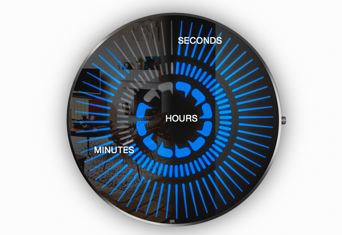 Blue light lock explains the position of seconds minutes and hours